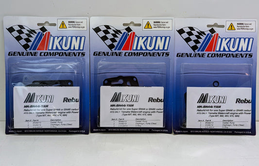 Genuine Mikuni 3 PACK Triple Carb Carburetor Rebuild Kit Yamaha GP1200R XL1200 XLT1200 - MK-BN38/44 SPR