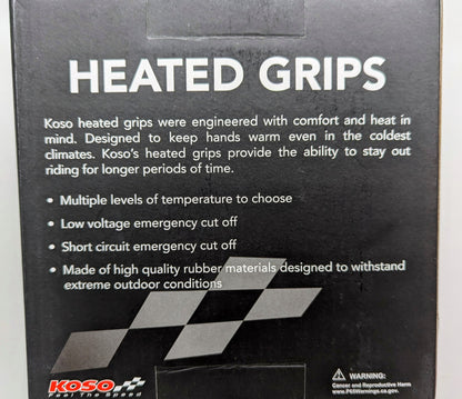 KOSO HEATED DIRT BIKE GRIPS SNOWMOBILE AX1070G0 NEW - 40-4113