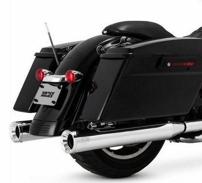 Vance & Hines Eliminator 400 4" Pair Round Slip-on Mufflers Chrome Harley Touring 16703