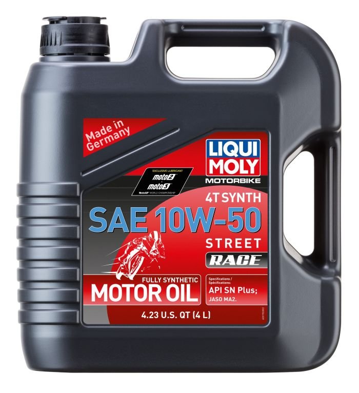 LIQUI MOLY MOTORBIKE 4T SYNTHETIC OIL 10W-50 STREET RACE 4 LITER - 20068