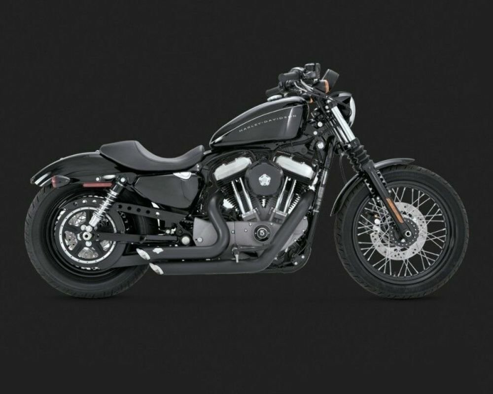 Vance & Hines Exhaust Shortshots Staggered Black 2004-2013 Sportster XL Harley - 47219