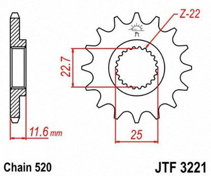 JT Sprockets 10T Steel Front Sprocket
