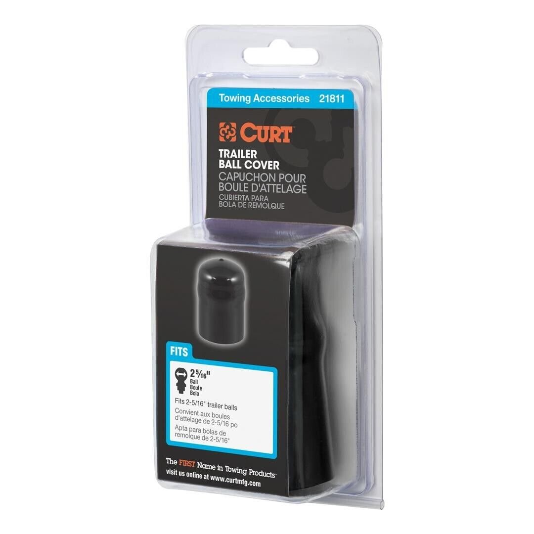 INSTOCK CURT 21811 Trailer Ball Cover (Fits 2-5/16" Balls, Black Rubber, Packaged)