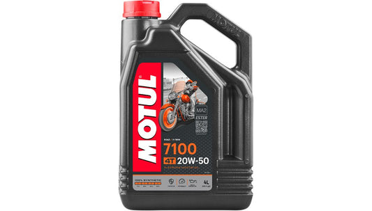 INSTOCK MOTUL 7100 20W-50 4T 100% SYNTHETIC ENGINE OIL 4 LITER 1 Gallon - 104104