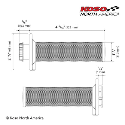 KOSO HEATED DIRT BIKE GRIPS SNOWMOBILE AX1070G0 NEW - 40-4113
