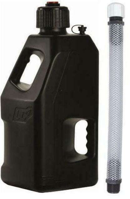 INS LC2 MX ATV UTV Utility 5 Gallon Fuel Gas Can Jug BLACK W/ 30-1199 & 12" HOSE