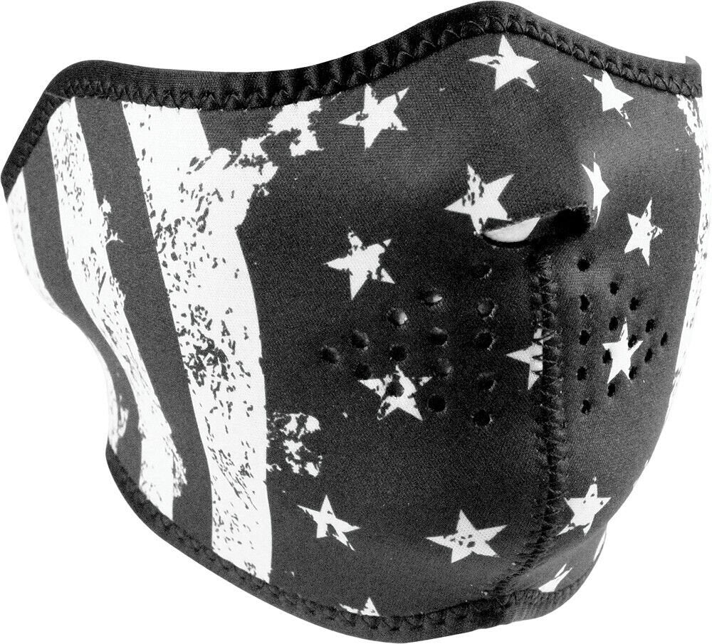 INSTOCK Zan Headgear Black & White Flag Cold Weather Neoprene Half mask WNFM091H