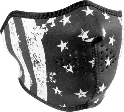 INSTOCK Zan Headgear Black & White Flag Cold Weather Neoprene Half mask WNFM091H